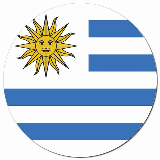 ウルグアイ 国旗 Uruguay 給油口 マグネット 車用 直径13cm 丸型 カーマグネット 表示プレート