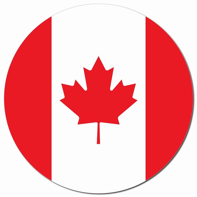 カナダ 国旗 Canada 給油口 マグネット 車用 直径13cm 丸型 カーマグネット 表示プレート