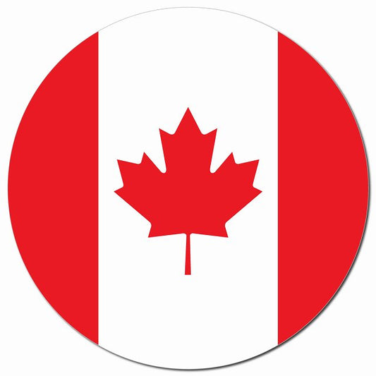 カナダ 国旗 Canada 給油口 マグネット 車用 直径13cm 丸型 カーマグネット 表示プレート
