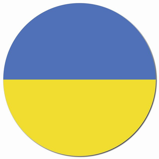 ウクライナ 国旗 Ukraine 給油口 マグネット 車用 直径13cm 丸型 カーマグネット 表示プレート