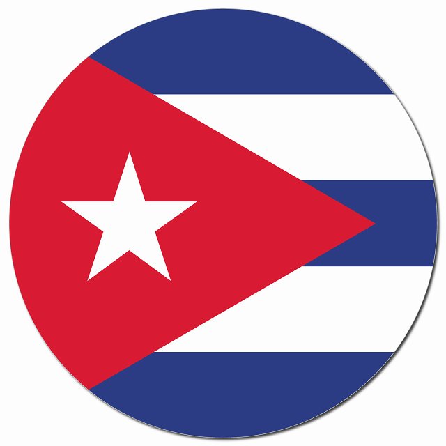 キューバ 国旗 Cuba 給油口 マグネット 車用 直径13cm 丸型 カーマグネット 表示プレート