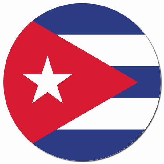 キューバ 国旗 Cuba 給油口 マグネット 車用 直径13cm 丸型 カーマグネット 表示プレート