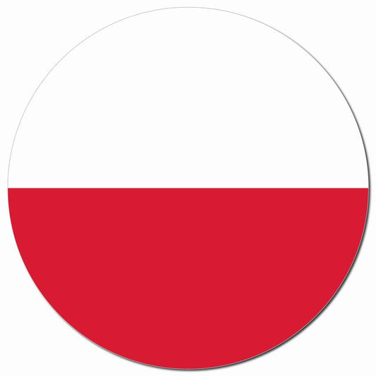 ポーランド 国旗 Poland 給油口 マグネット 車用 直径13cm 丸型 カーマグネット 表示プレート