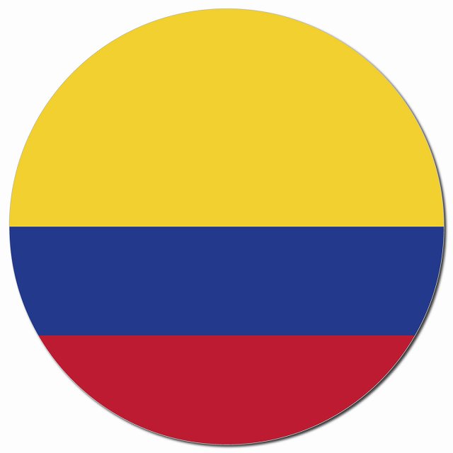 コロンビア 国旗 Colombia 給油口 マグネット 車用 直径13cm 丸型 カーマグネット 表示プレート