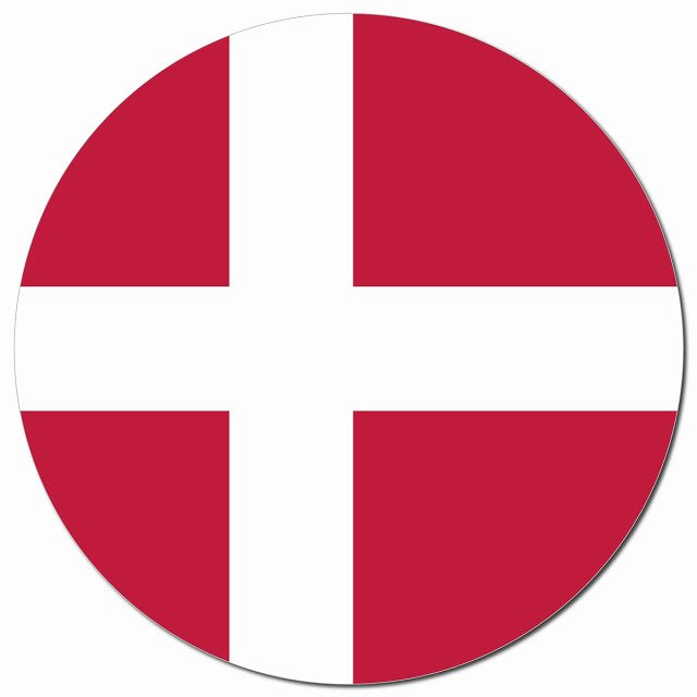 デンマーク 国旗 Denmark 給油口 マグネット 車用 直径13cm 丸型 カーマグネット 表示プレート