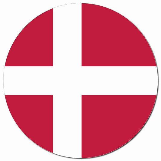 デンマーク 国旗 Denmark 給油口 マグネット 車用 直径13cm 丸型 カーマグネット 表示プレート