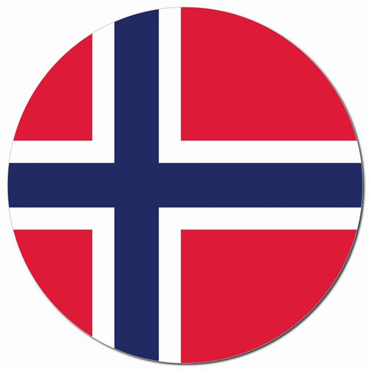 ノルウェー 国旗 Norway 給油口 マグネット 車用 直径13cm 丸型 カーマグネット 表示プレート