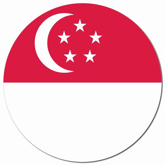 シンガポール 国旗 Singapore 給油口 マグネット 車用 直径13cm 丸型 カーマグネット 表示プレート