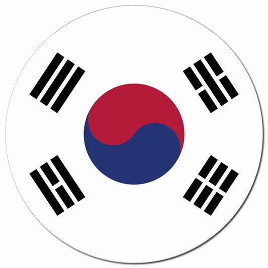 韓国 国旗 South Korea 給油口 マグネット 車用 直径13cm 丸型 カーマグネット 表示プレート