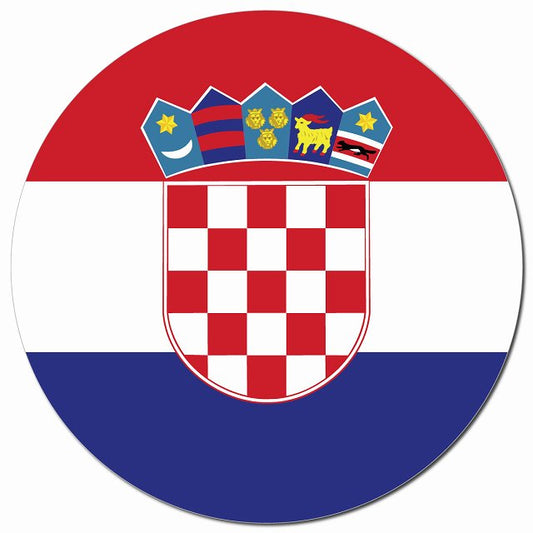 クロアチア 国旗 Croatia 給油口 マグネット 車用 直径13cm 丸型 カーマグネット 表示プレート