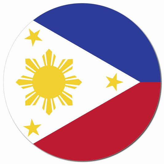 フィリピン 国旗 Philippines 給油口 マグネット 車用 直径13cm 丸型 カーマグネット 表示プレート