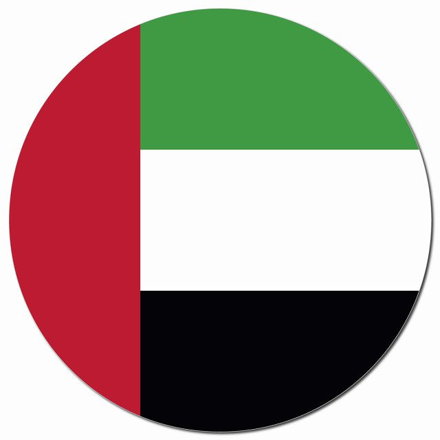アラブ 国旗 United Arab Emirates 給油口 マグネット 車用 直径13cm 丸型 カーマグネット 表示プレート