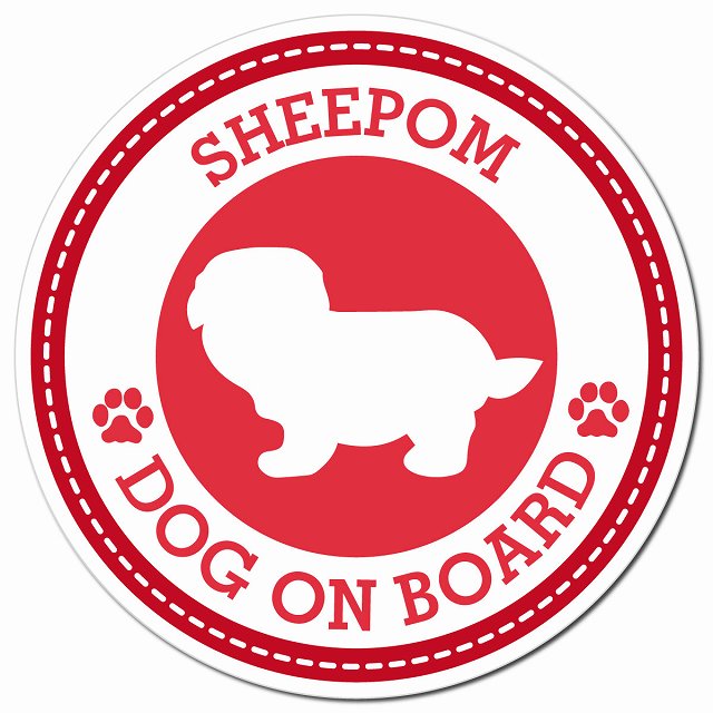 SHEEPOM シーポメ レッド 肉球 Dog on board マグネット 車用 直径13cm 丸型 カーマグネット