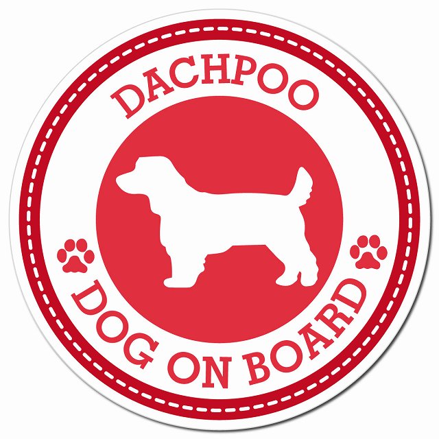 DACHPOO ダップー レッド 肉球 Dog on board マグネット 車用 直径13cm 丸型 カーマグネット