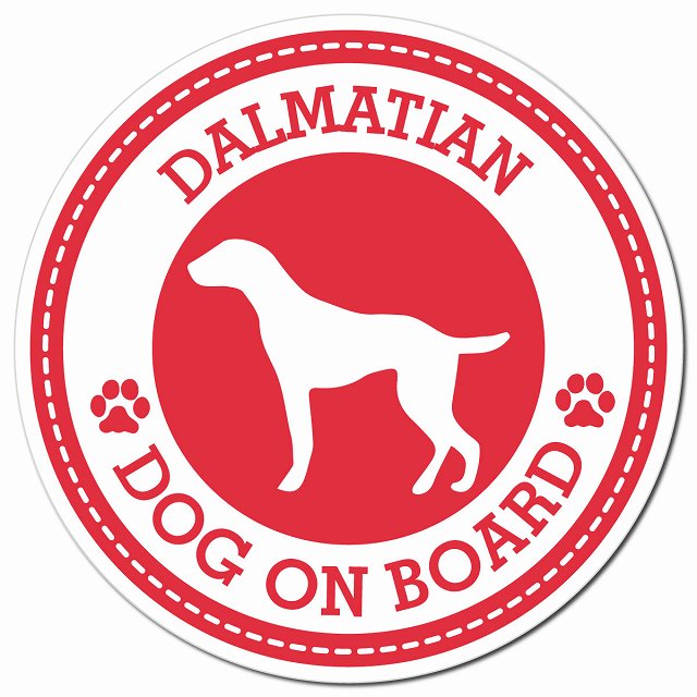 DALMATIAN ダルメシアン レッド 肉球 Dog on board マグネット 車用 直径13cm 丸型 カーマグネット