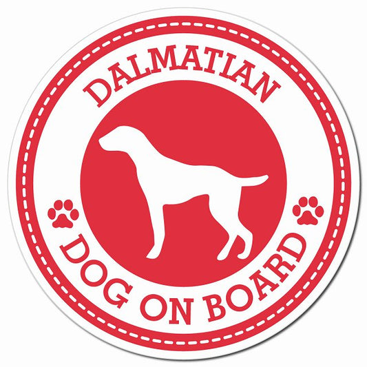 DALMATIAN ダルメシアン レッド 肉球 Dog on board マグネット 車用 直径13cm 丸型 カーマグネット
