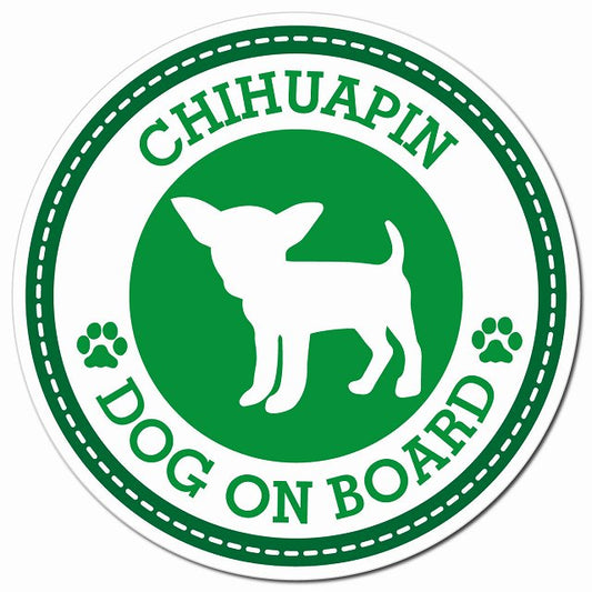 CHIHUAPIN チワピン グリーン 肉球 Dog on board マグネット 車用 直径13cm 丸型 カーマグネット