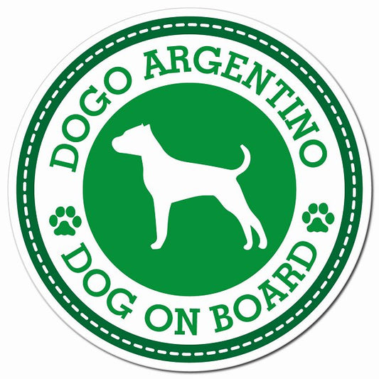 DOGO ARGENTINO ドゴアルヘンティーノ グリーン 肉球 Dog on board マグネット 車用 直径13cm 丸型 カーマグネット