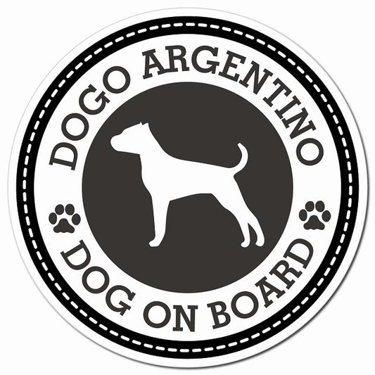 DOGO ARGENTINO ドゴアルヘンティーノ ブラック 肉球 Dog on board マグネット 車用 直径13cm 丸型 カーマグネット