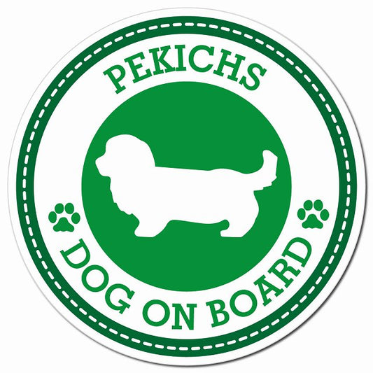 PEKICHS ペキックス グリーン 肉球 Dog on board マグネット 車用 直径13cm 丸型 カーマグネット