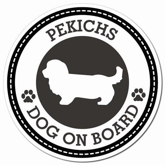 PEKICHS ペキックス ブラック 肉球 Dog on board マグネット 車用 直径13cm 丸型 カーマグネット