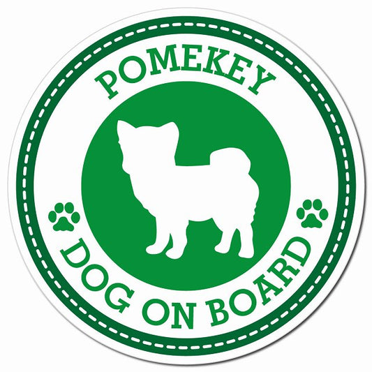 POMEKEY ポメキー グリーン 肉球 Dog on board マグネット 車用 直径13cm 丸型 カーマグネット