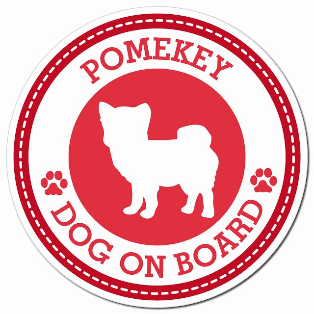 POMEKEY ポメキー レッド 肉球 Dog on board マグネット 車用 直径13cm 丸型 カーマグネット
