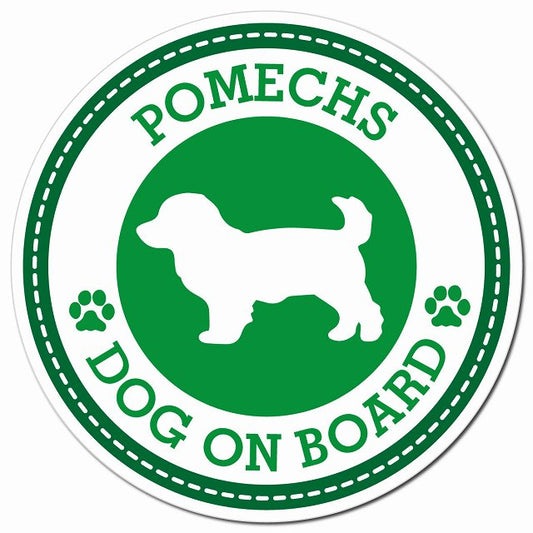 POMECHS ポメックス グリーン 肉球 Dog on board マグネット 車用 直径13cm 丸型 カーマグネット