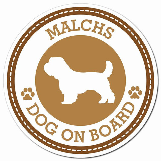 MALCHS マルックス ブラウン 肉球 Dog on board マグネット 車用 直径13cm 丸型 カーマグネット