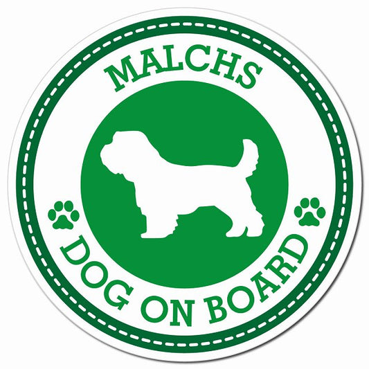 MALCHS マルックス グリーン 肉球 Dog on board マグネット 車用 直径13cm 丸型 カーマグネット