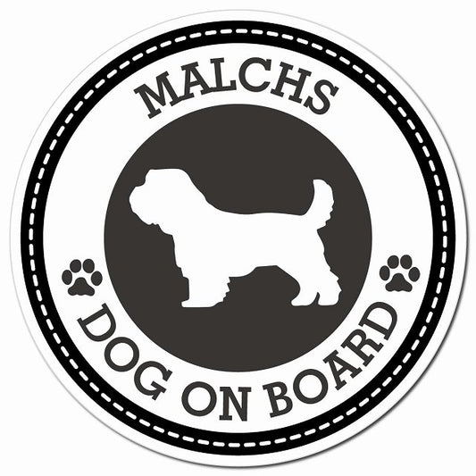 MALCHS マルックス ブラック 肉球 Dog on board マグネット 車用 直径13cm 丸型 カーマグネット