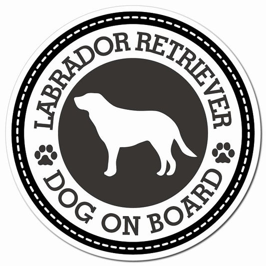 LABRADOR RETRIEVER ラブラドールレトリバー ブラック 肉球 Dog on board マグネット 車用 直径13cm 丸型 カーマグネット