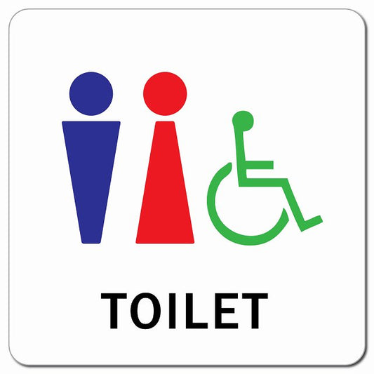 トイレ 御手洗 TOILET 男女 車椅子 Fタイプ ピクトサイン マグネット 正方形 13x13cm マグネットサイン 案内表示 施設用 ピクトグラム