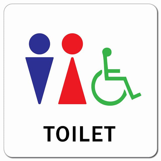 トイレ 御手洗 TOILET 男女 車椅子 Dタイプ ピクトサイン マグネット 正方形 13x13cm マグネットサイン 案内表示 施設用 ピクトグラム