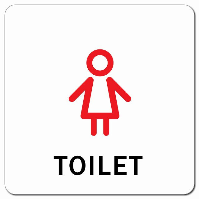 トイレ 御手洗 TOILET 女 Iタイプ ピクトサイン マグネット 正方形 13x13cm マグネットサイン 案内表示 施設用 ピクトグラム