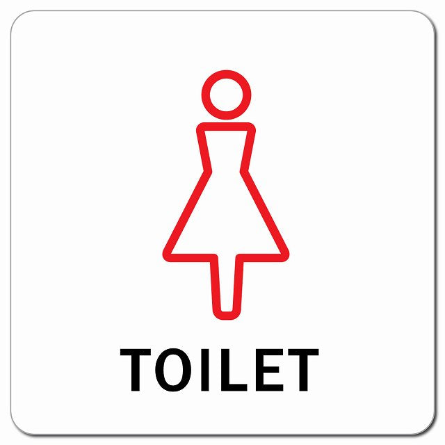 トイレ 御手洗 TOILET 女 Lタイプ ピクトサイン マグネット 正方形 13x13cm マグネットサイン 案内表示 施設用 ピクトグラム