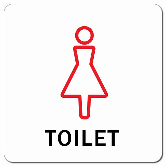 トイレ 御手洗 TOILET 女 Lタイプ ピクトサイン マグネット 正方形 13x13cm マグネットサイン 案内表示 施設用 ピクトグラム