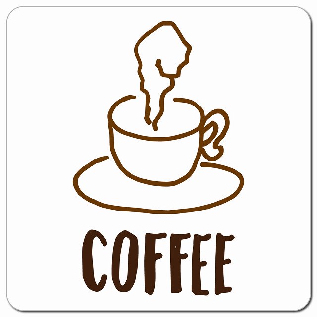 COFFEE ピクトサイン マグネット 正方形 13x13cm マグネットサイン 表示プレート ピクトグラム