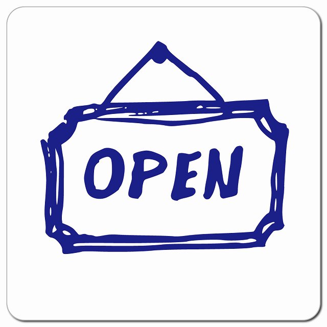 OPEN ピクトサイン マグネット 正方形 13x13cm マグネットサイン 店舗用 ピクトグラム