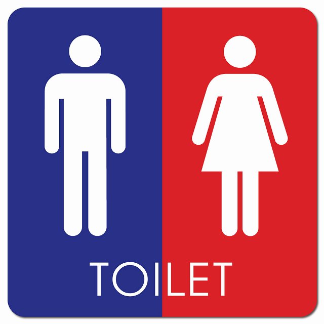 トイレ 御手洗 TOILET トイレマーク B2 男女 ピクトサイン マグネット 正方形 13x13cm マグネットサイン 案内表示 施設用 ピクトグラム