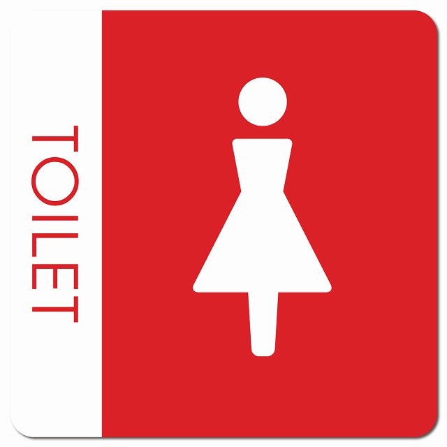 トイレ 御手洗 TOILET トイレマーク C1 女 WOMENS ピクトサイン マグネット 正方形 13x13cm マグネットサイン 案内表示 施設用 ピクトグラム