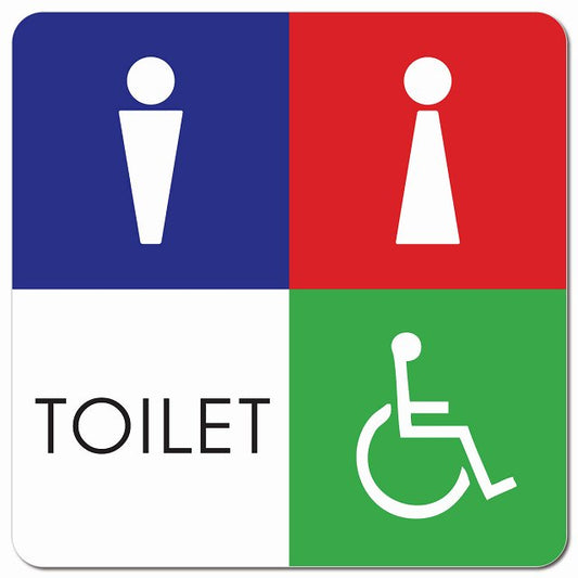トイレ 御手洗 TOILET トイレマーク F1 男女 車椅子 ピクトサイン マグネット 正方形 13x13cm マグネットサイン 案内表示 施設用 ピクトグラム