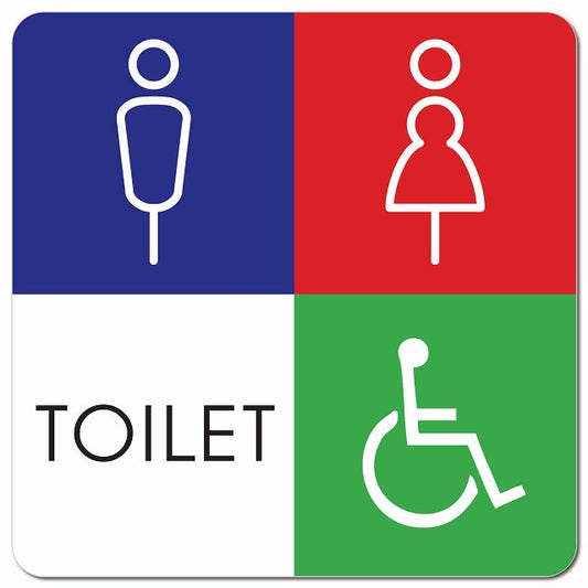 トイレ 御手洗 TOILET トイレマーク K1 男女 車椅子 ピクトサイン マグネット 正方形 13x13cm マグネットサイン 案内表示 施設用 ピクトグラム
