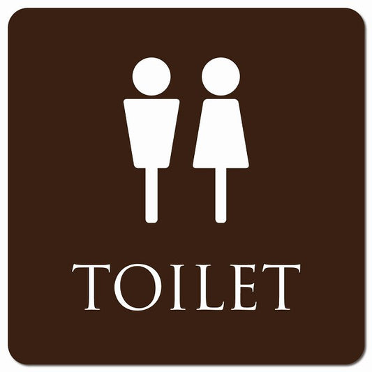 トイレ 御手洗 TOILET トイレマーク ブラウン ホワイト 男女マーク ピクトサイン マグネット 正方形 13x13cm マグネットサイン 案内表示 施設用 ピクトグラム