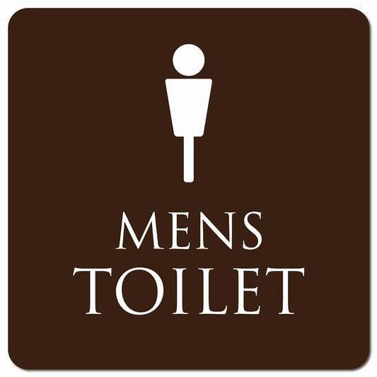 トイレ 御手洗 TOILET トイレマーク ブラウン ホワイト MENS ピクトサイン マグネット 正方形 13x13cm マグネットサイン 案内表示 施設用 ピクトグラム