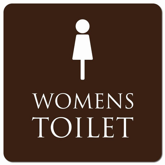 トイレ 御手洗 TOILET トイレマーク ブラウン ホワイト WOMENS ピクトサイン マグネット 正方形 13x13cm マグネットサイン 案内表示 施設用 ピクトグラム