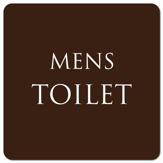 トイレ 御手洗 TOILET トイレマーク ブラウン ホワイト MENS 文字タイプ ピクトサイン マグネット 正方形 13x13cm マグネットサイン 案内表示 施設用 ピクトグラム
