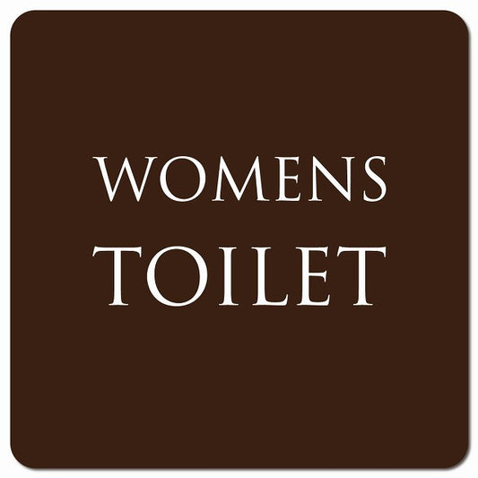 トイレ 御手洗 TOILET トイレマーク ブラウン ホワイト WOMENS 文字タイプ ピクトサイン マグネット 正方形 13x13cm マグネットサイン 案内表示 施設用 ピクトグラム