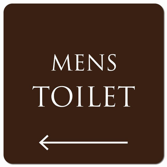 トイレ 御手洗 TOILET トイレマーク ブラウン ホワイト 左 矢印 文字タイプ ピクトサイン マグネット 正方形 13x13cm マグネットサイン 誘導表示 ピクトグラム