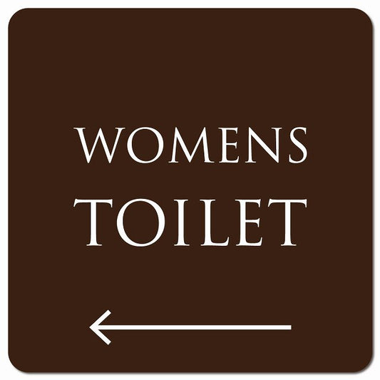 トイレ 御手洗 TOILET トイレマーク ブラウン ホワイト MENS 左 矢印 文字タイプ ピクトサイン マグネット 正方形 13x13cm マグネットサイン 誘導表示 ピクトグラム